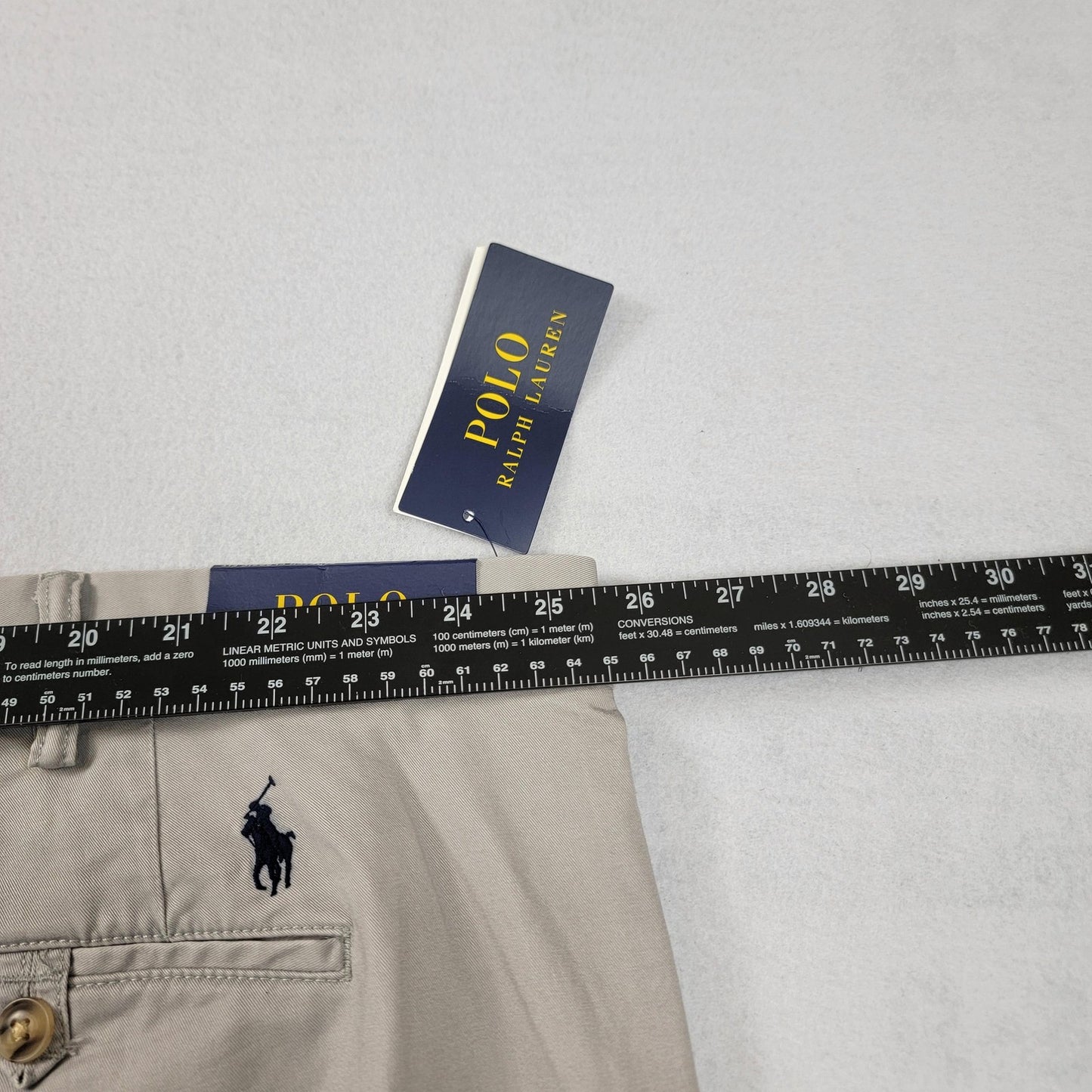 Polo Ralph Lauren Chino Pants Men 50x32 Khaki Stretch Classic Fit Pony Logo 11807