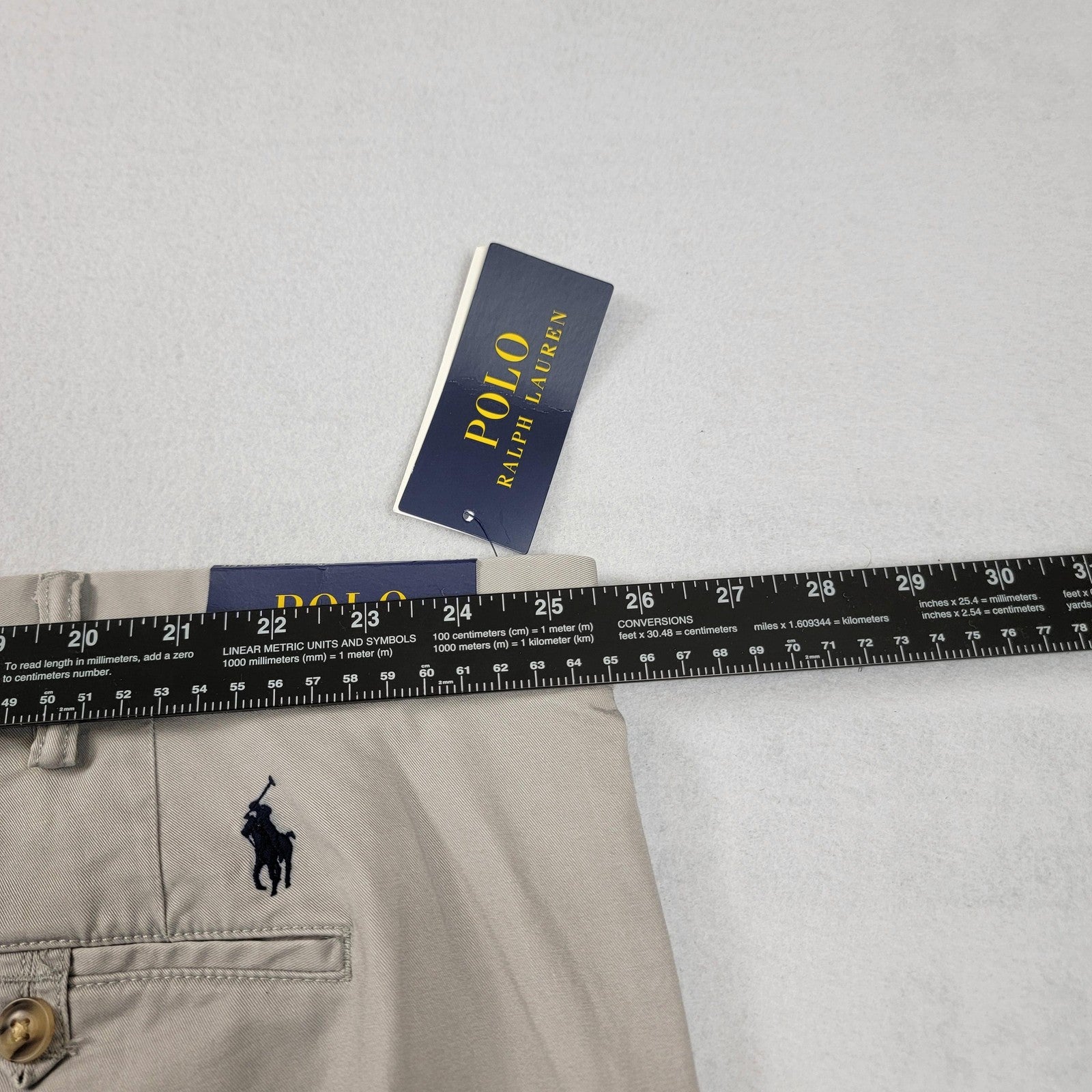 Polo Ralph Lauren Chino Pants Men 50x32 Khaki Stretch Classic Fit Pony Logo 11807