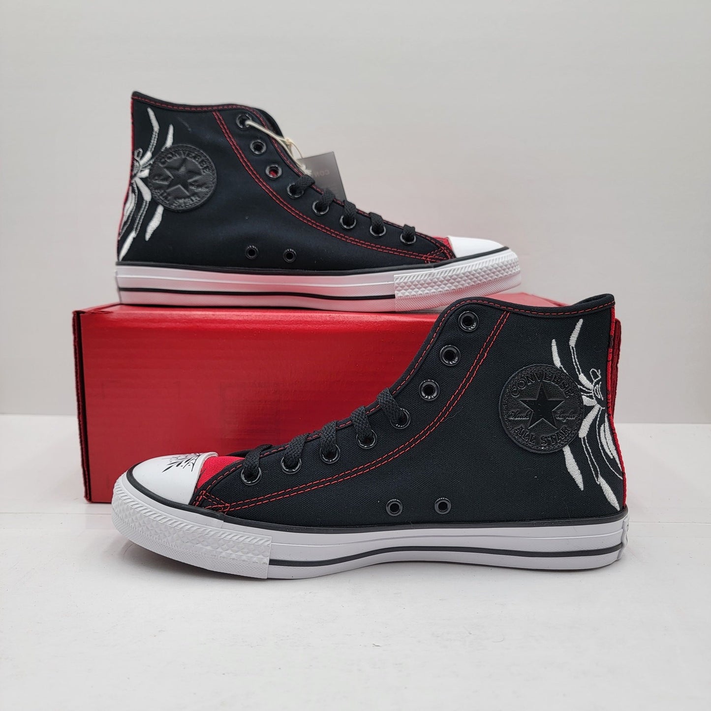 Converse By You CTAS Hi Red/Black Custom Sneakers - Size 81