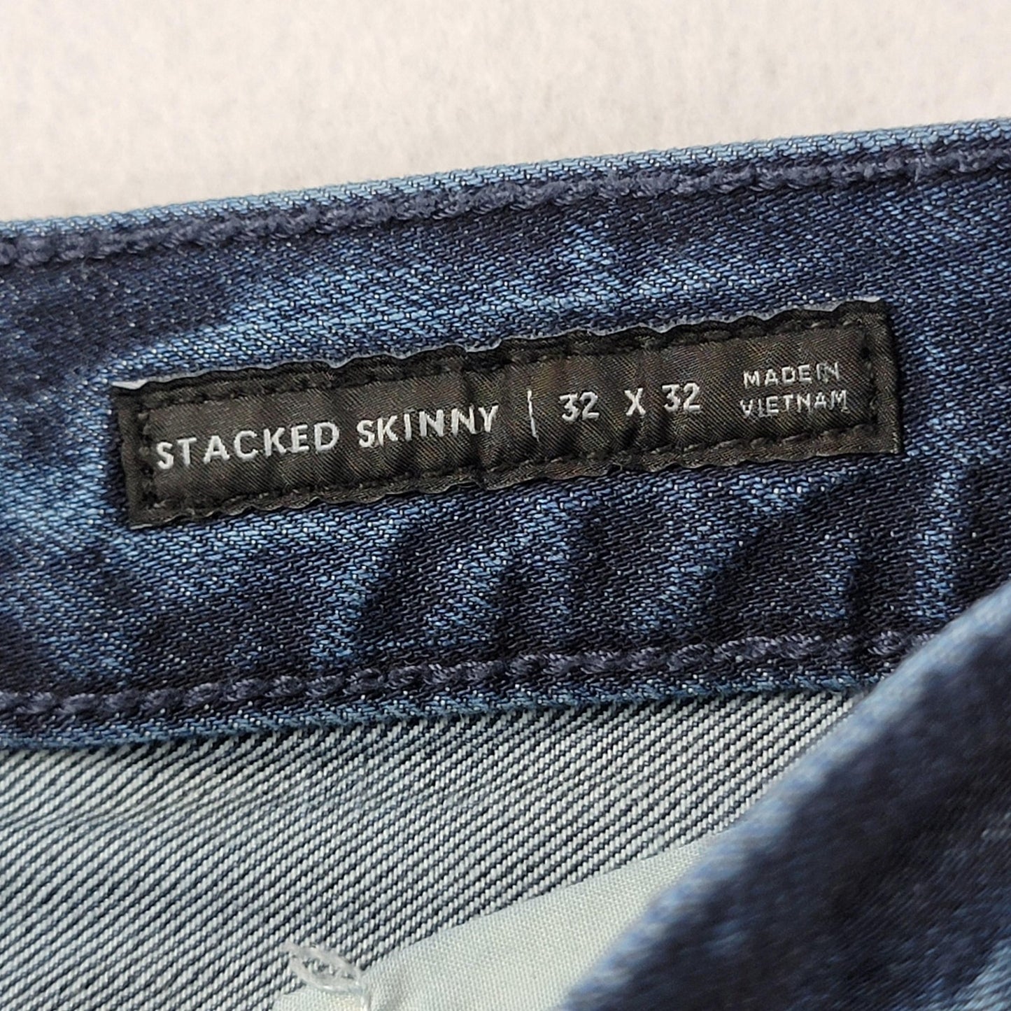 PacSun Jeans Mens 32x32 Blue Stacked Skinny Vertical Stretch 'Distressed'