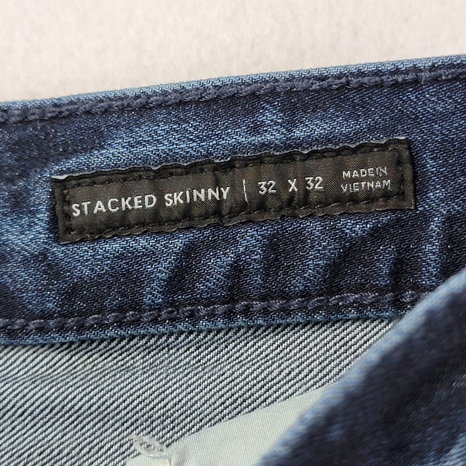 PacSun Jeans Mens 32x32 Blue Stacked Skinny Vertical Stretch 'Distressed'