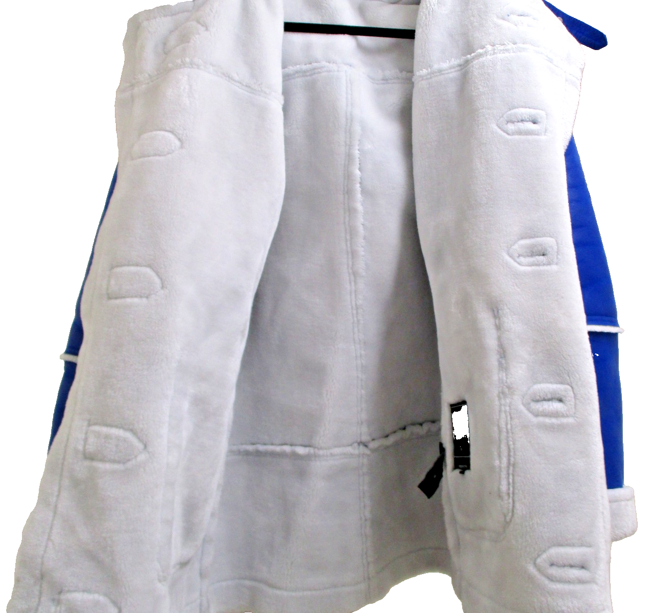 Jordan Craig Coat Womens Small Blue Faux Leather Hooded Fur Trim Shearling Parka13