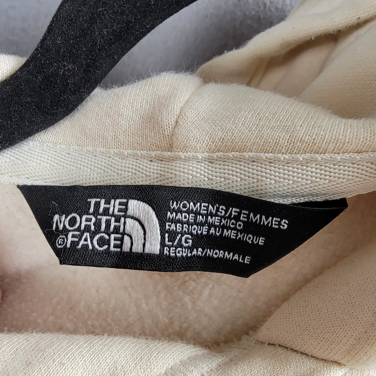 The North Face Womens Pullover Hoodie Sz L White/Gold