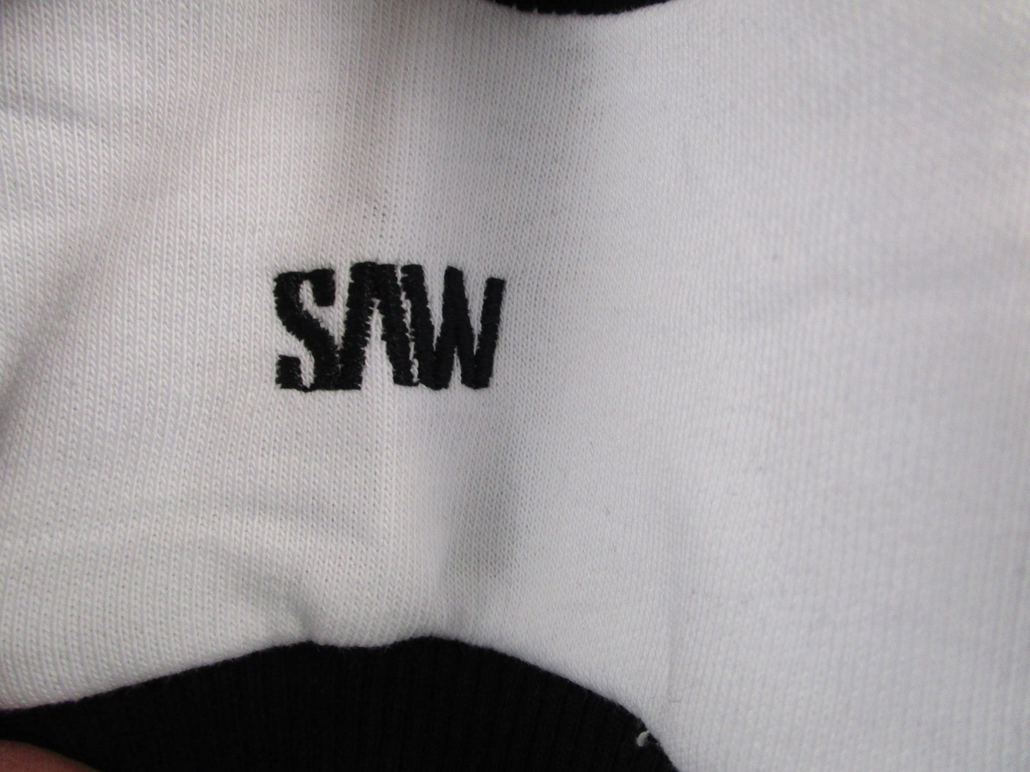 SAW Sweatshirt Mens Large Purple Black White Pullover Fleece Colorblock Crewneck4