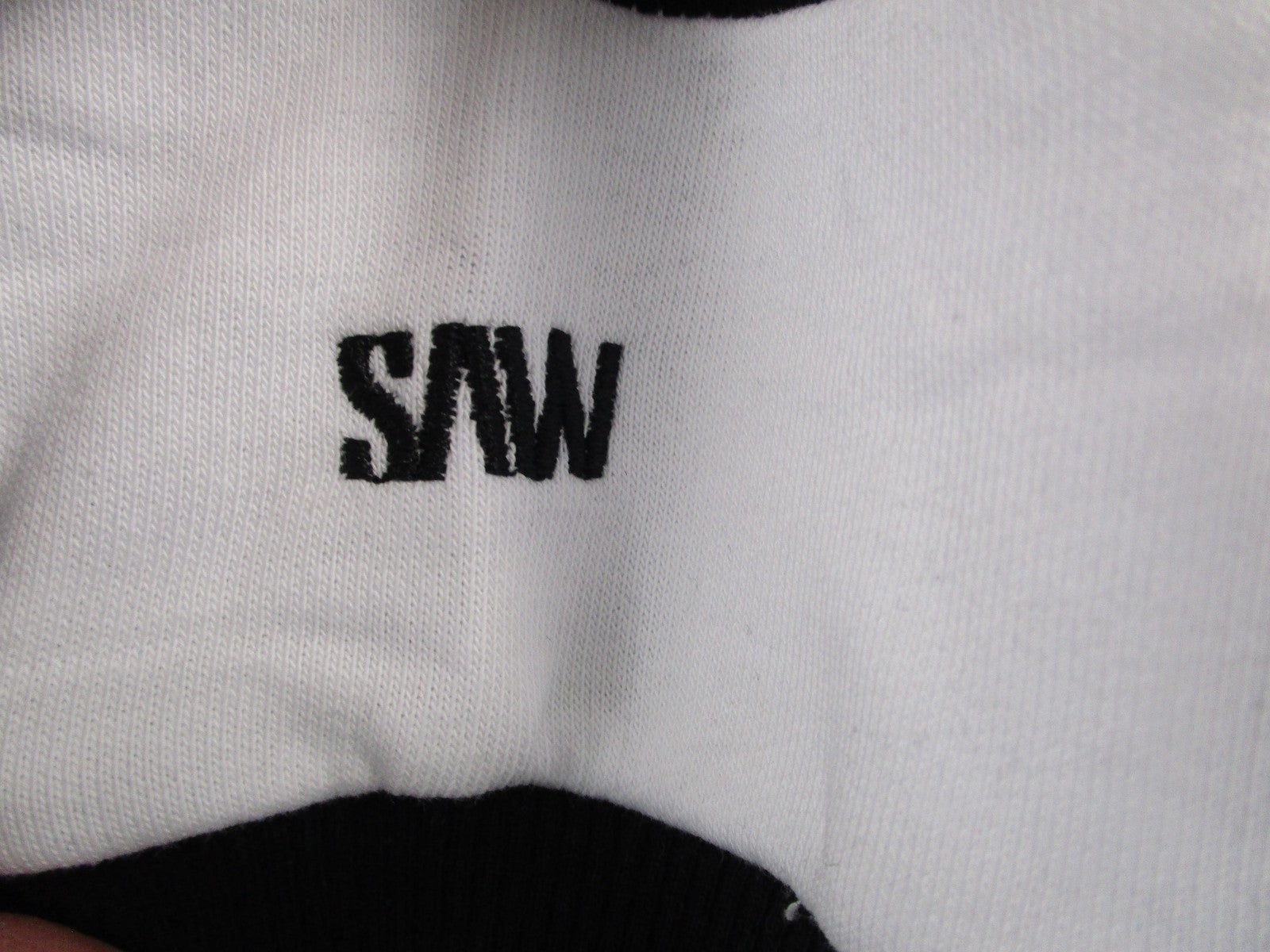 SAW Sweatshirt Mens Large Purple Black White Pullover Fleece Colorblock Crewneck4