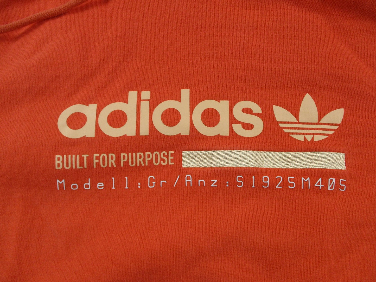 Adidas Hoodie Mens Medium Orange Fleece Sweatshirt Built For Purpose Trefoil1