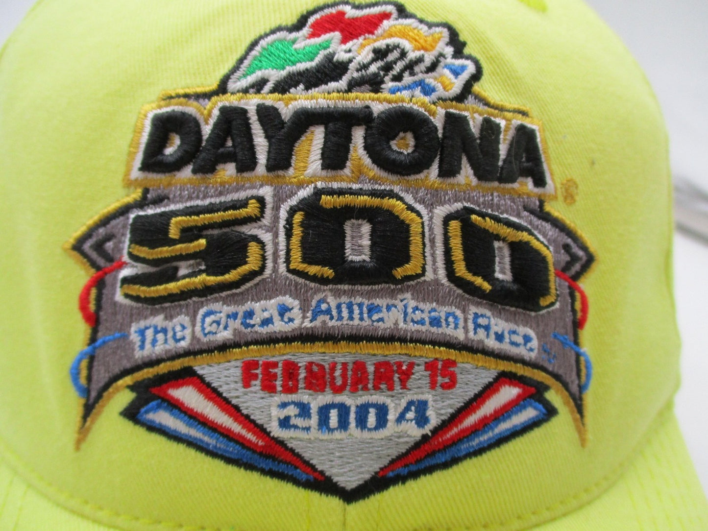 Vintage Daytona 500 Hat Cap Snap Back One Size Yellow NASCAR Twins Enterprise1