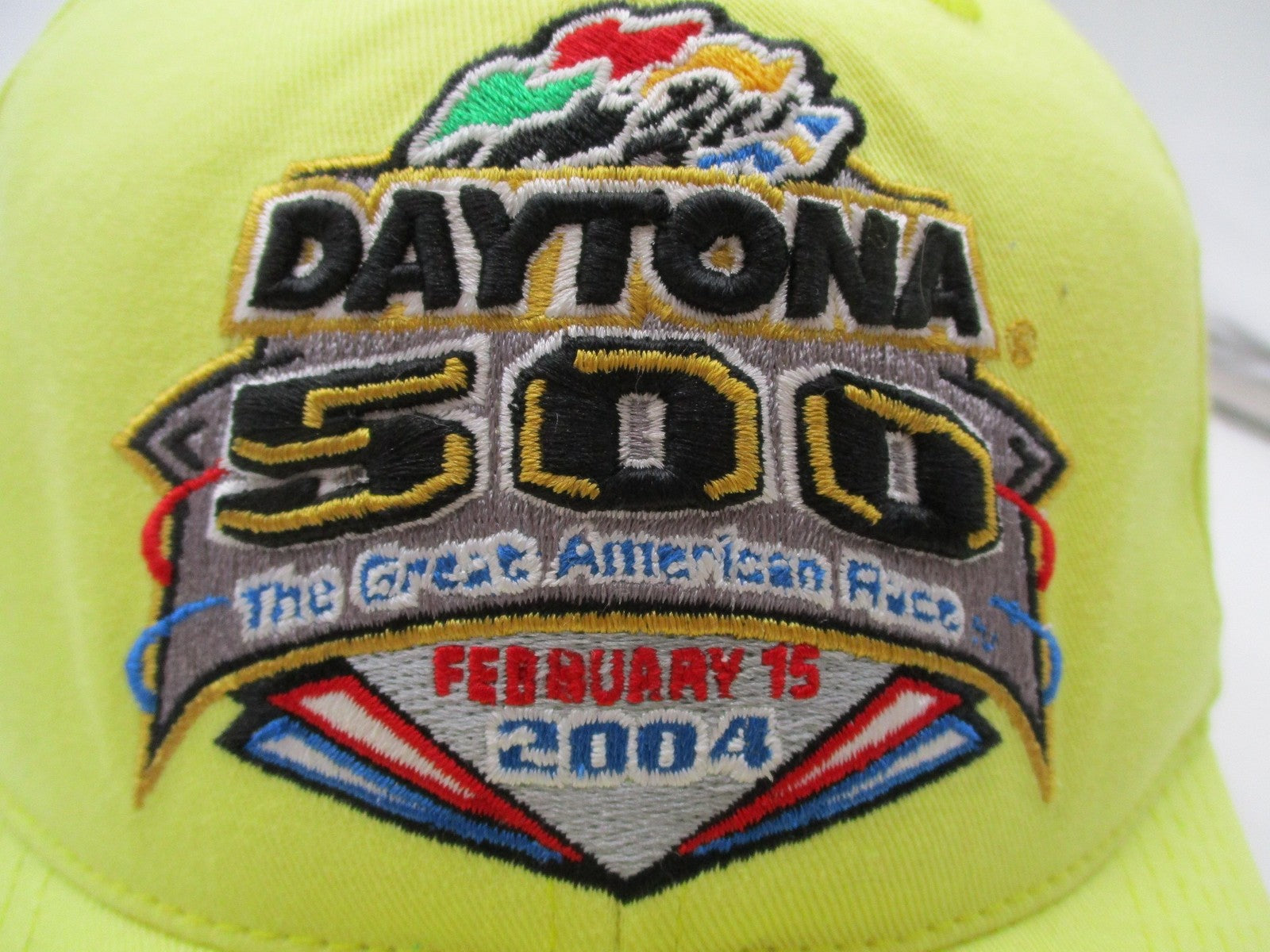 Vintage Daytona 500 Hat Cap Snap Back One Size Yellow NASCAR Twins Enterprise1