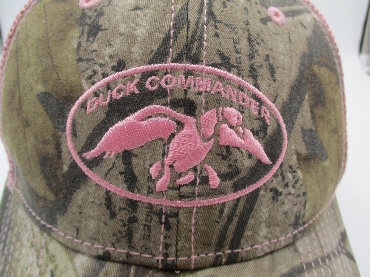 The Game Hat Cap Strap Back Womens One Size Pink Camo Duck Commander Trucker1