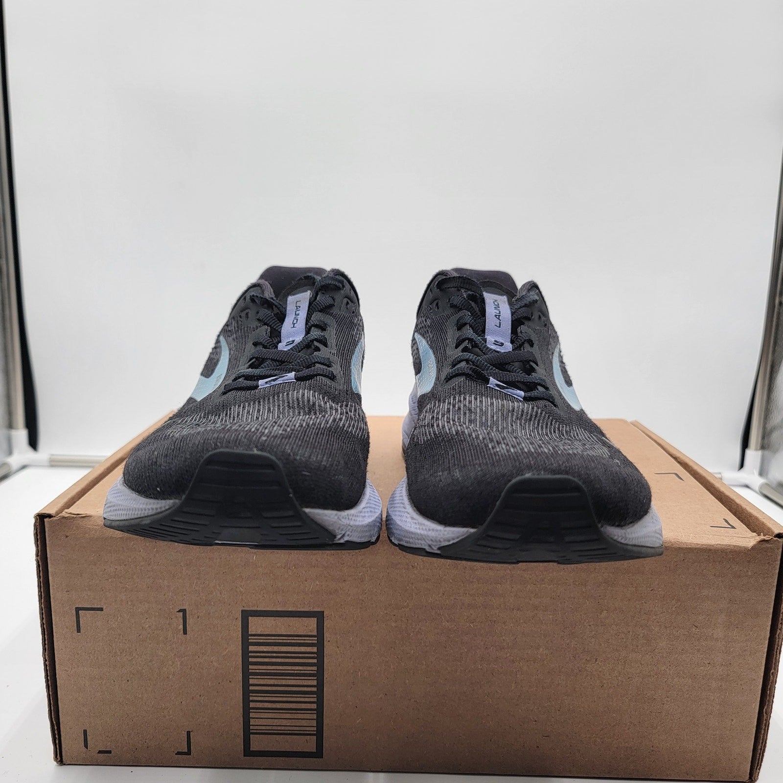 Brooks Wmns Launch 9 'Black Ebony Purple' Sz 10 120373 1B 060