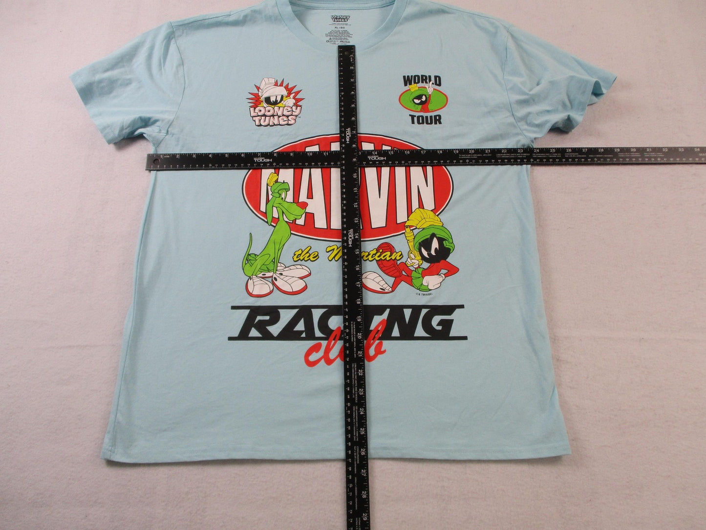 Looney Tunes Marvin The Martian Racing Club Shirt Mens XL Blue Graphic Tee 15463