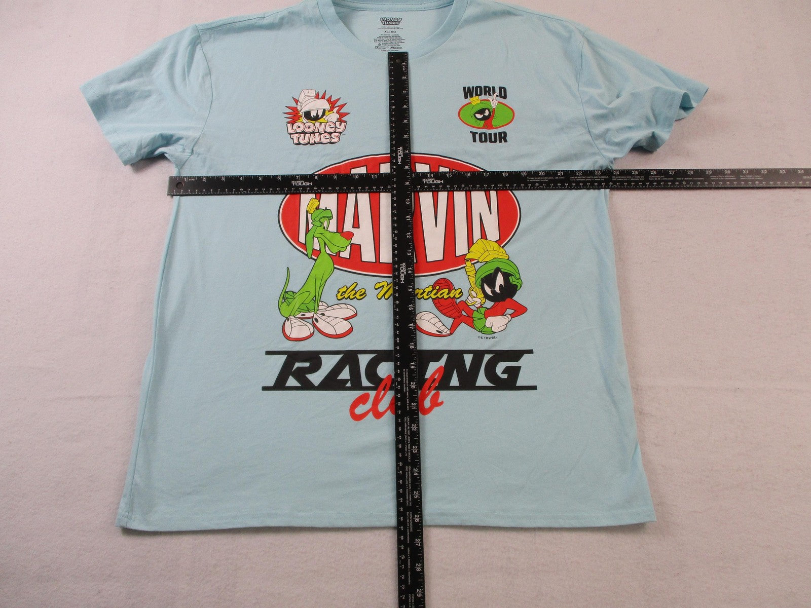 Looney Tunes Marvin The Martian Racing Club Shirt Mens XL Blue Graphic Tee 15463