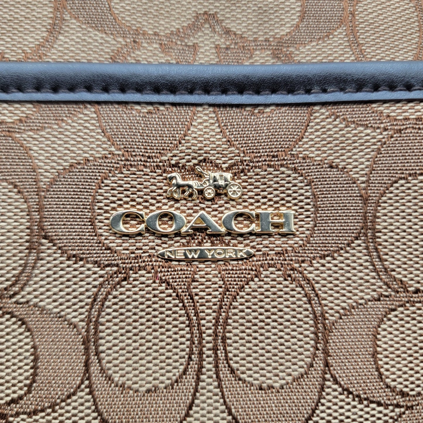 Coach Signature Crossbody Bag Brown Canvas Leather Trim F299603