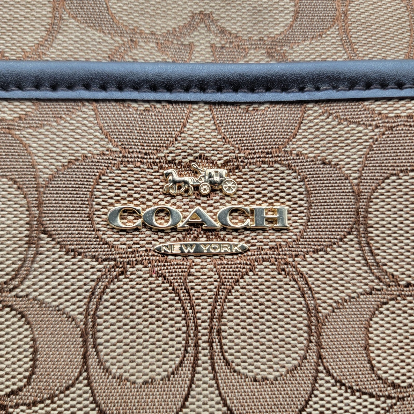 Coach Signature Crossbody Bag Brown Canvas Leather Trim F299603
