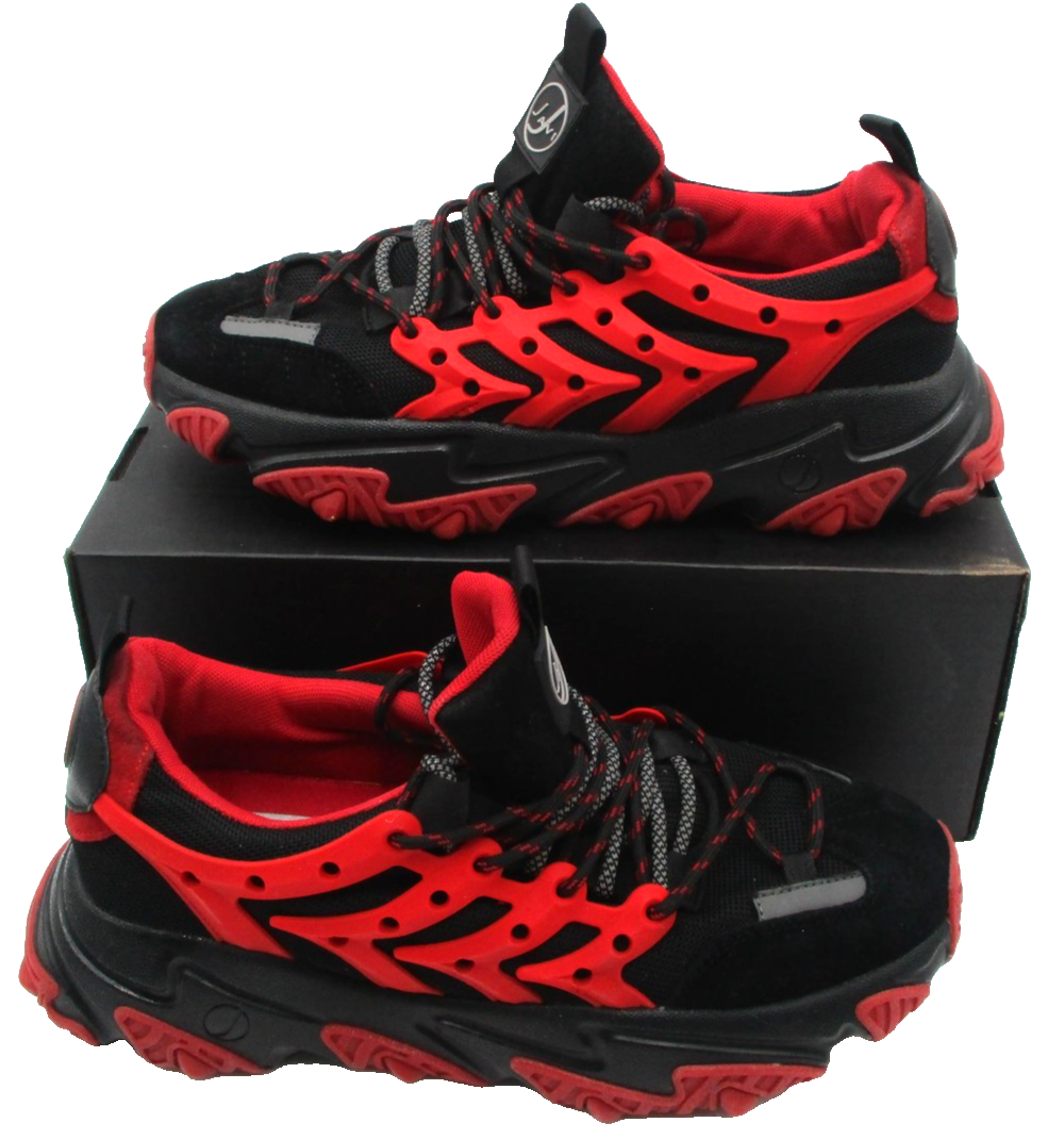 Javi Groove Shoes Mens Size 11 Black Red Chunky Athletic Low Top Sneakers2