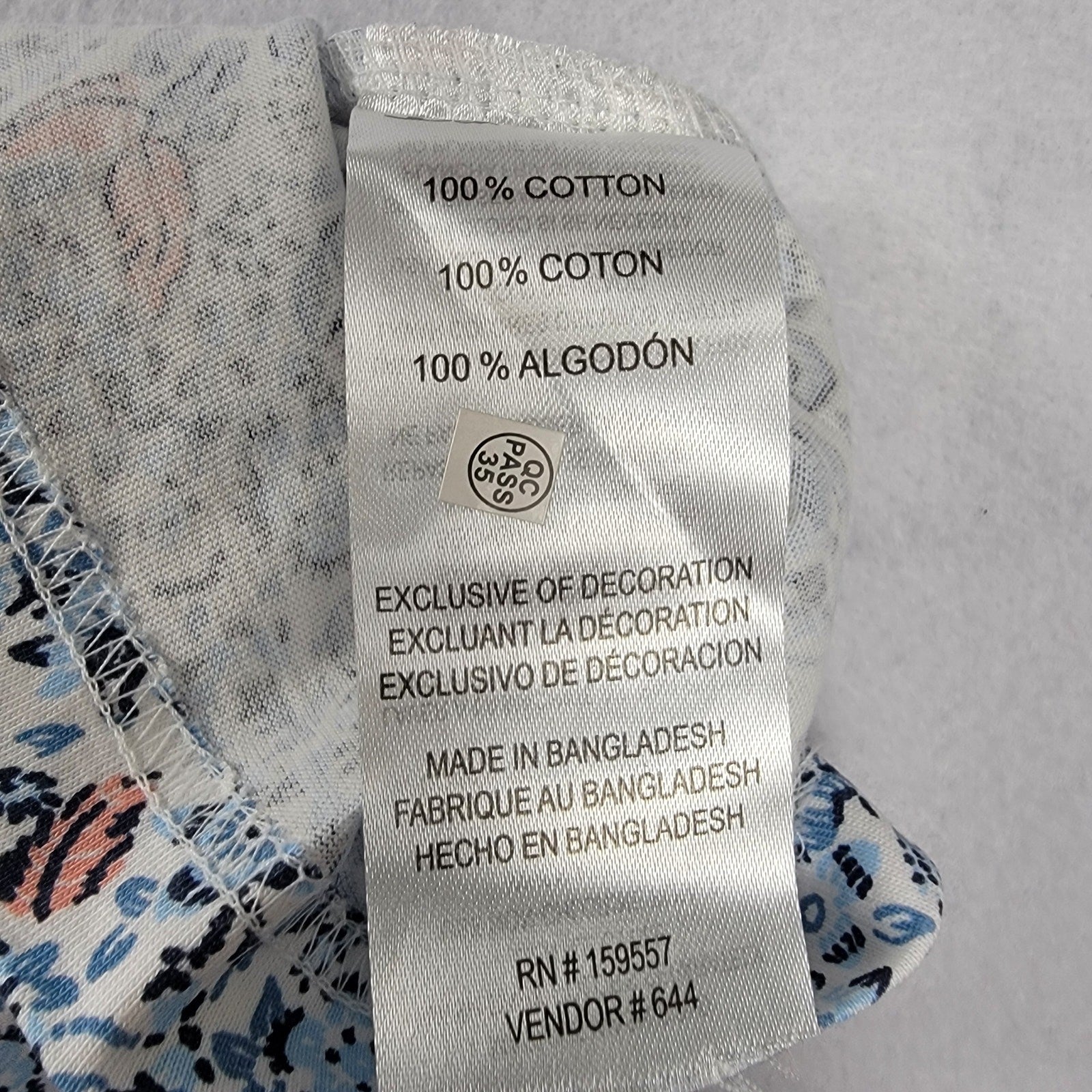 Ben Sherman The Original Floral AllOver Print Tee Mens Small White NWT
