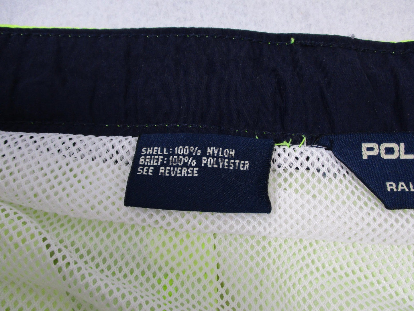 Polo Sport Ralph Lauren Swim Trunks Mens XL Yellow Neon Mesh Lined 17304