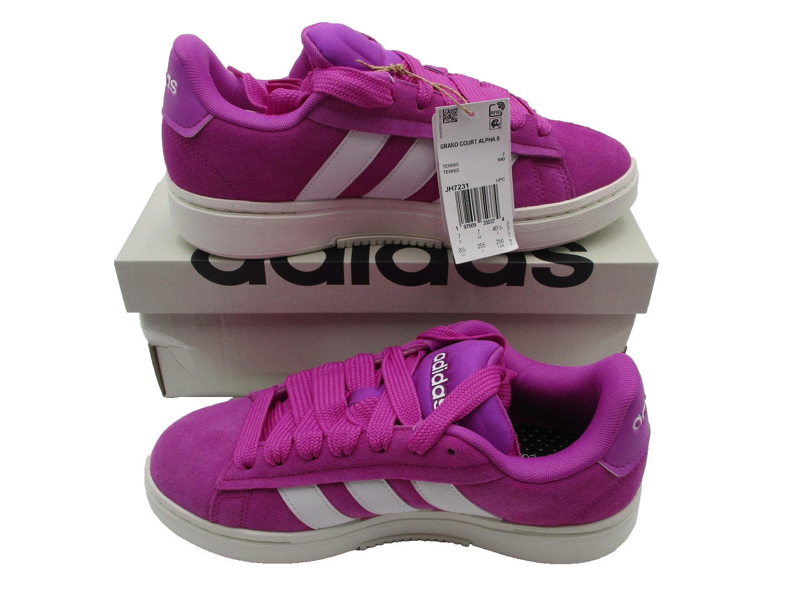 Adidas Grand Court Alpha 00s Shoes Womens Size 8.5 Pink Suede Cloudfoam JH72313