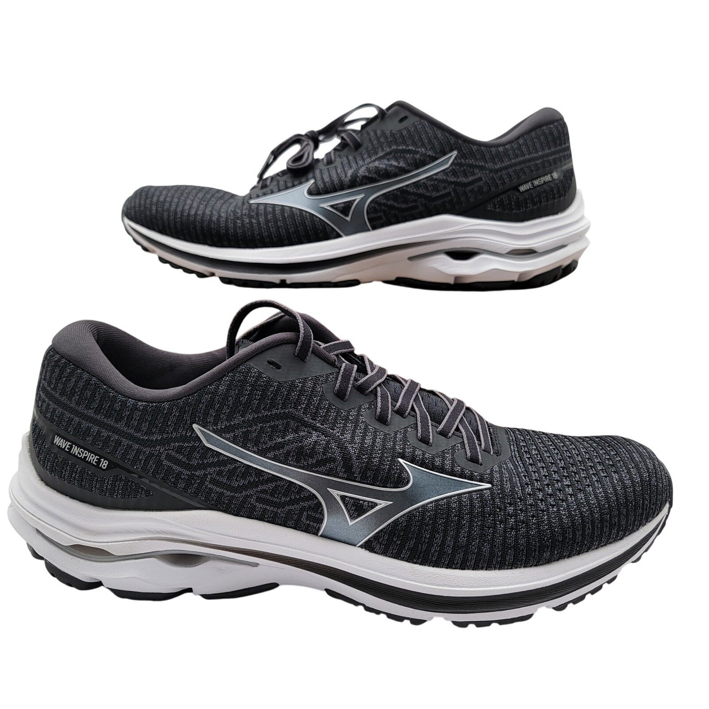 Mizuno Wave Inspire 18 Waveknit 'Black Anthracite' Mens Sz 11.5 J1GC221304