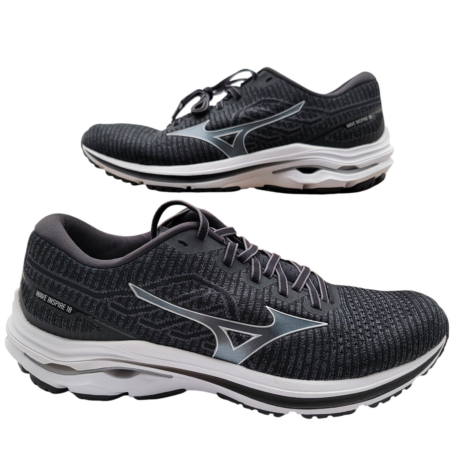 Mizuno Wave Inspire 18 Waveknit 'Black Anthracite' Mens Sz 11.5 J1GC221304