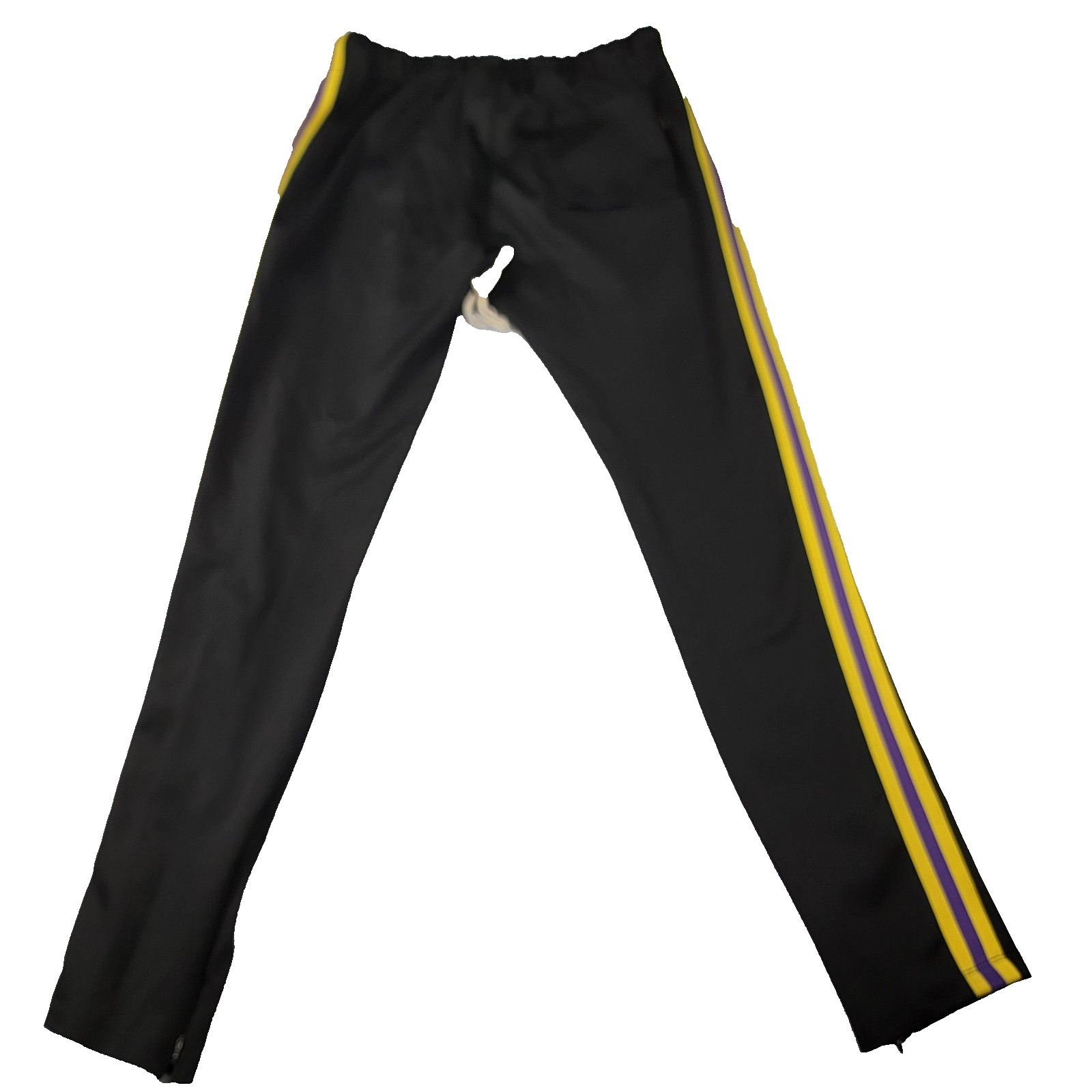 EPTM Track Pants Men 2XL Black Yellow Purple Side Stripe Zip Cuffs Made USA 11741