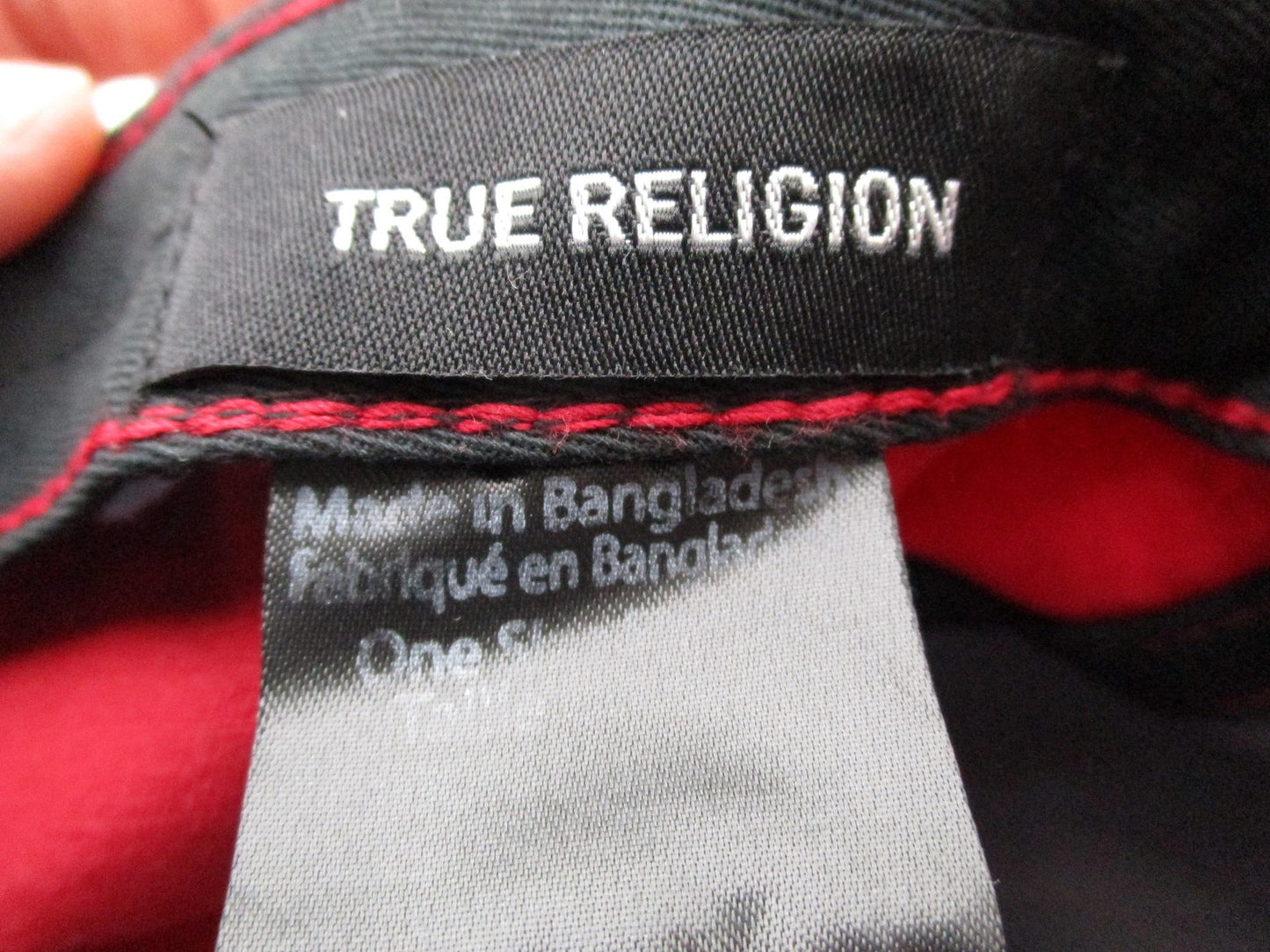 True Religion Hat Cap Strap Back Mens One Size Red Horseshoe Logo Baseball6