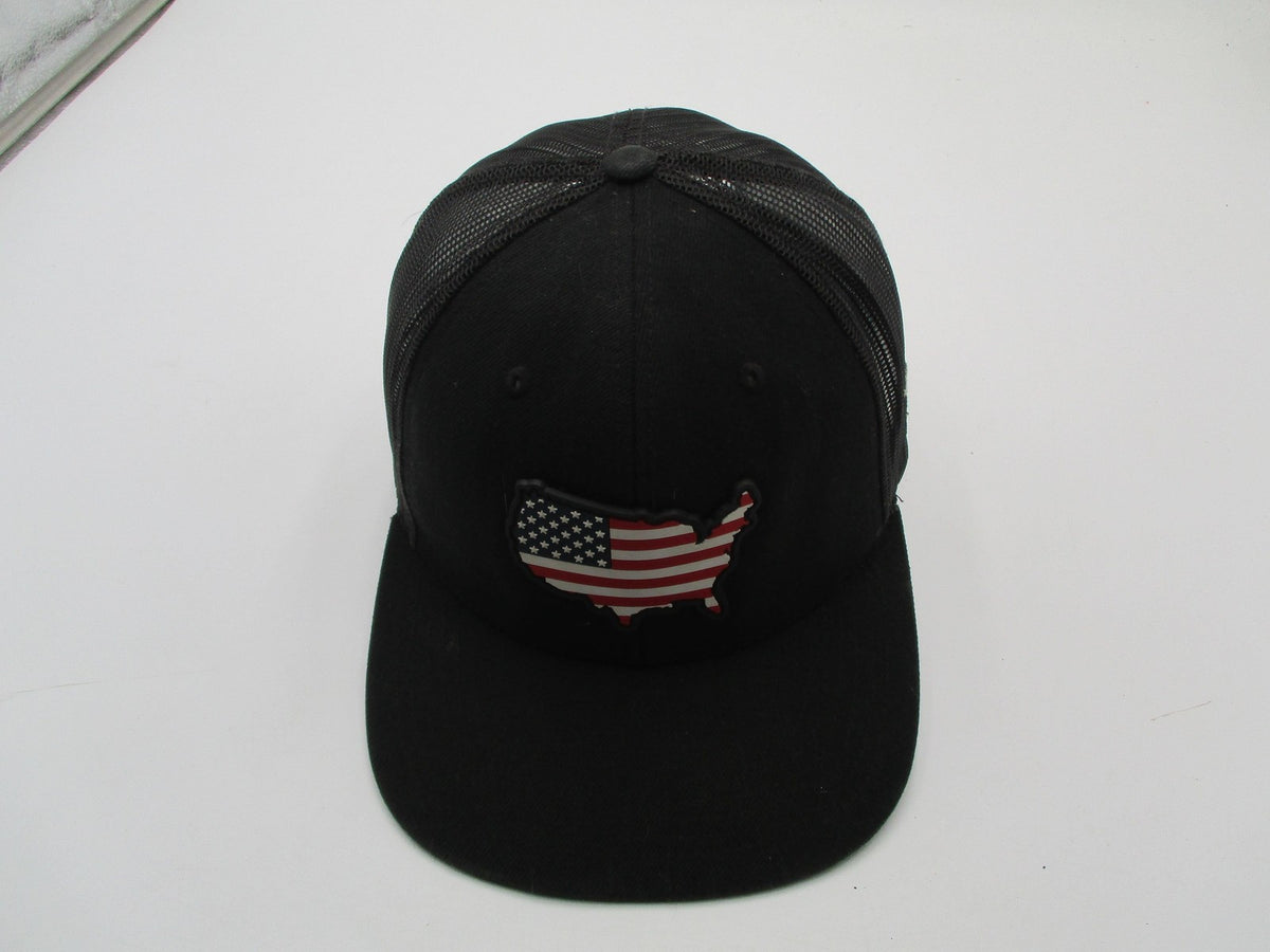 Branded Bills USA Flag Hat Cap Snap Back Mens One Size Black Trucker7