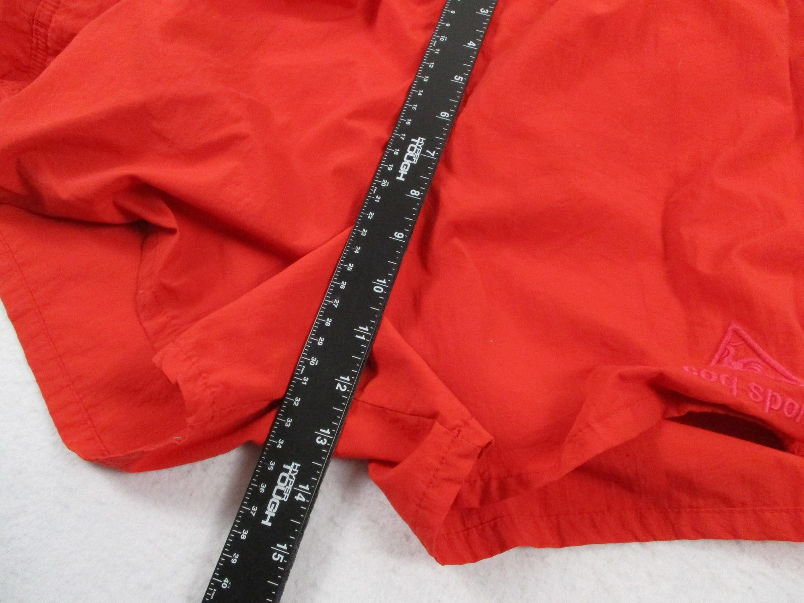 Le Coq Sportif Swim Trunks Men Size M Red Elastic Waist Mesh Lined Preowned 17276