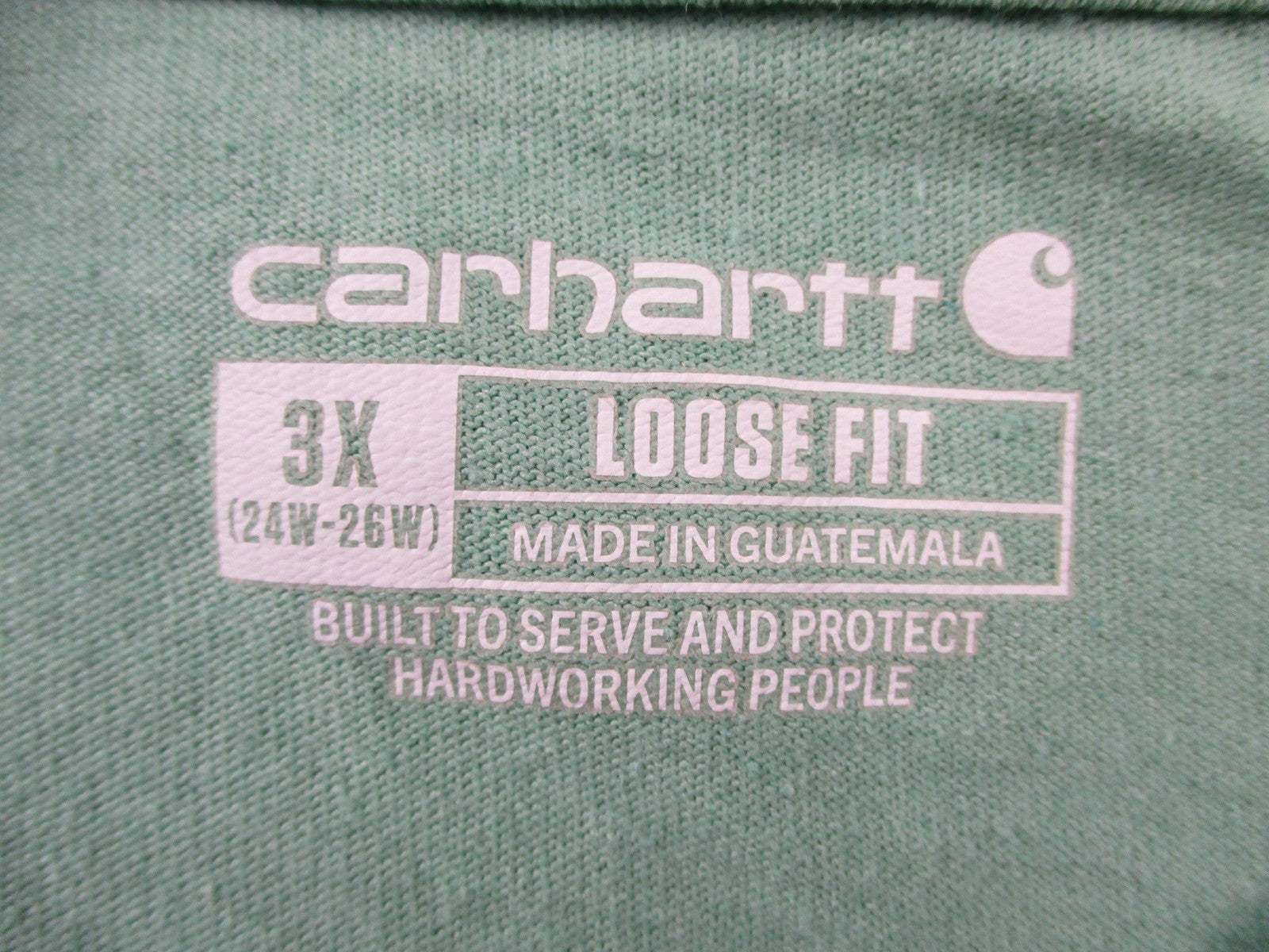 Carhartt Shirt Womens 3X Green Loose Fit Long Sleeve Logo Graphic Work Tee2