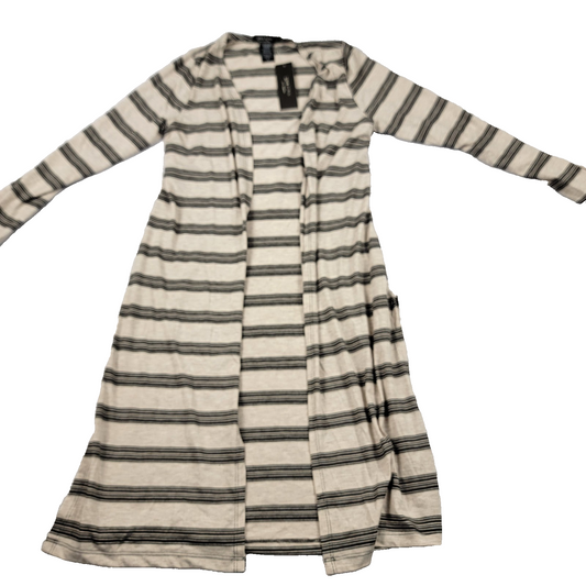 Love Ryan Los Angeles Striped Long Open Front Cardigan Sweater Coatigan M 840/410