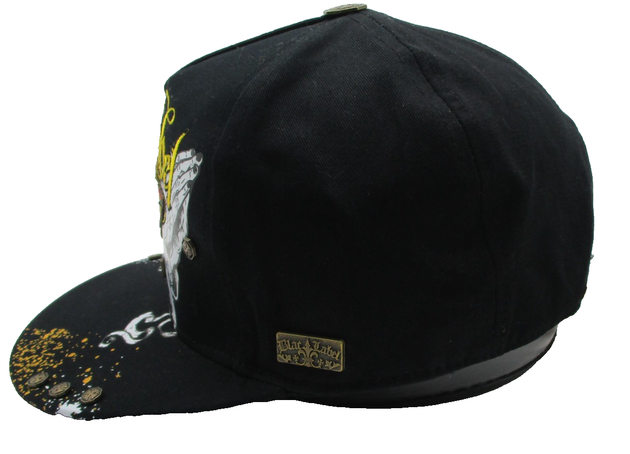Blac Label Hat Cap Snap Back Mens One Size Black Praying Hands Gothic Trucker1