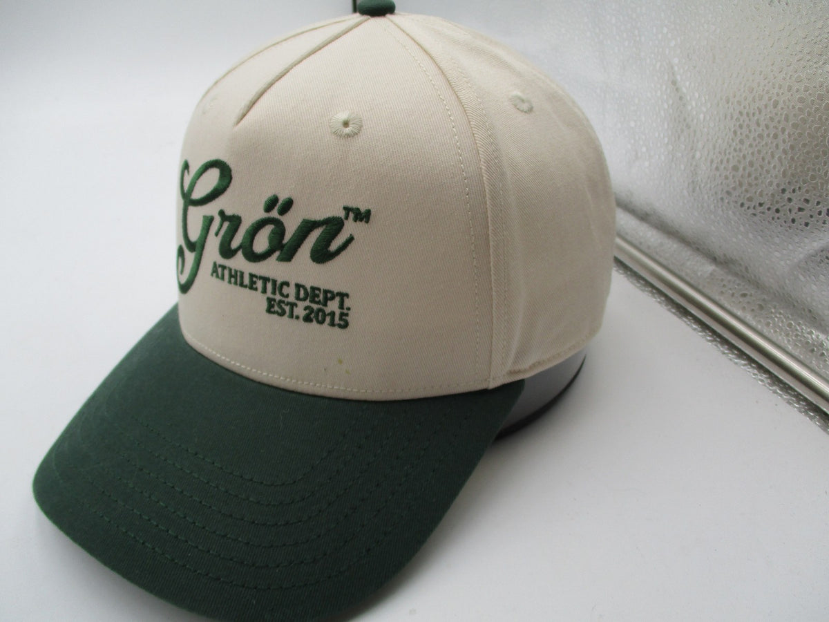 Gron Hat Cap Snap Back Mens One Size Beige Green Athletic Dept Twill Baseball3