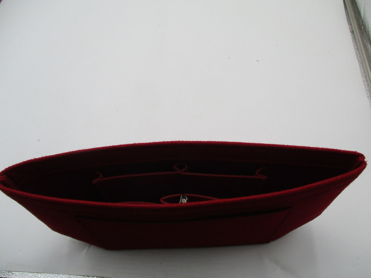Felt Purse Organizer Insert Red Tote Handbag Bag Organizer Zipper Pockets2