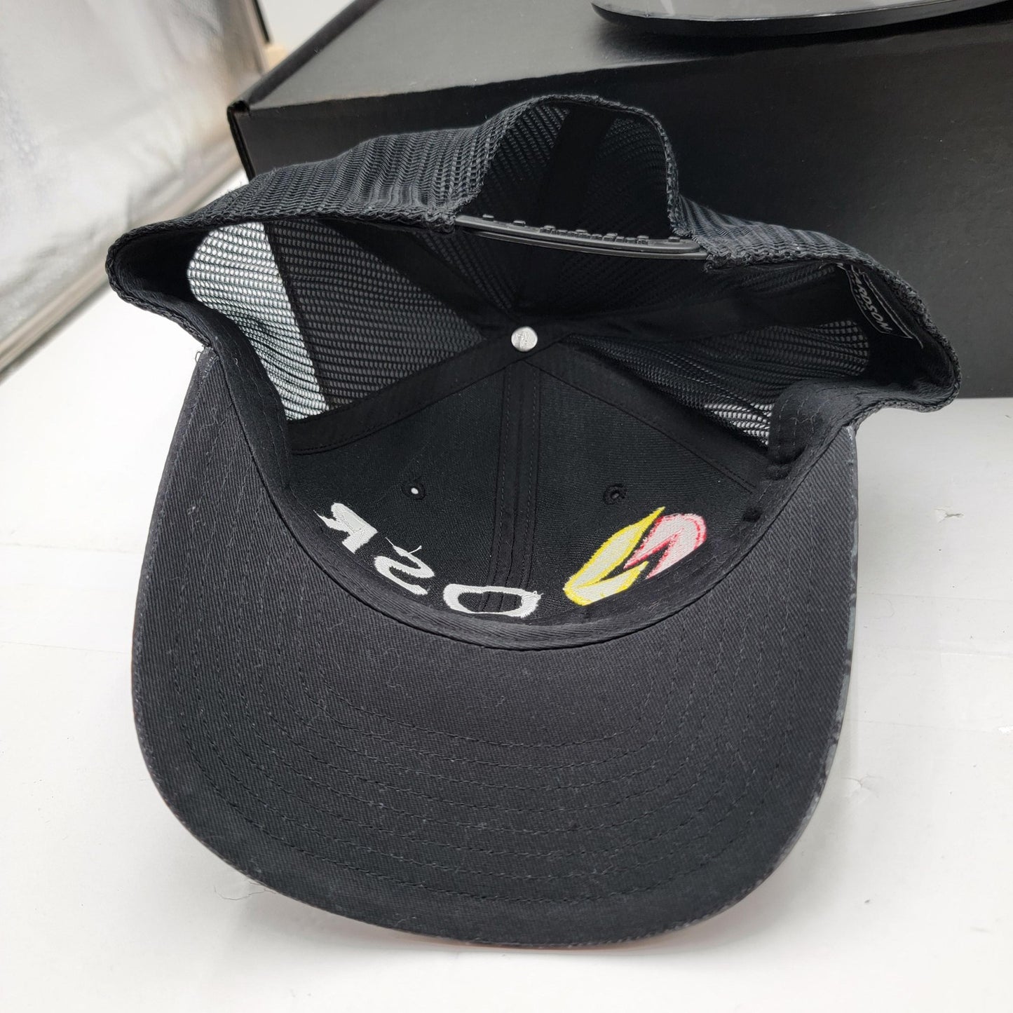 OSR Hat Cap Snap Back Black Gray Mesh Trucker Embroidered Patch Mens Richardson6