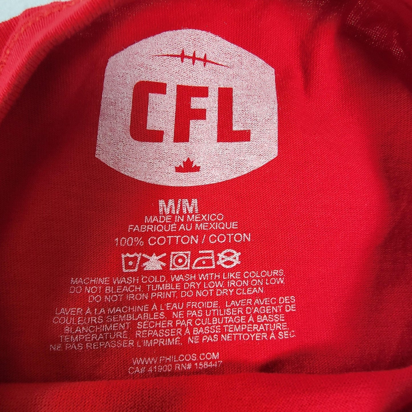 Montreal Alouettes Shirt Mens Medium Red CFL Football Graphic Tee Cotton