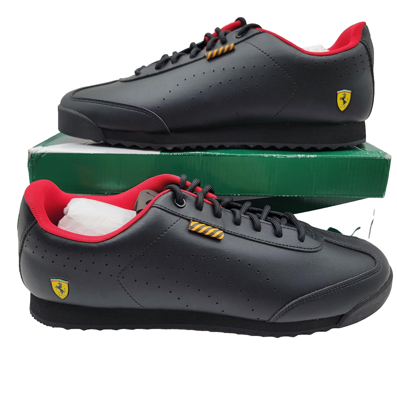 Puma Ferrari Roma Via Perf Shoes Mens Size 13 Black Red Driving Style 306855010