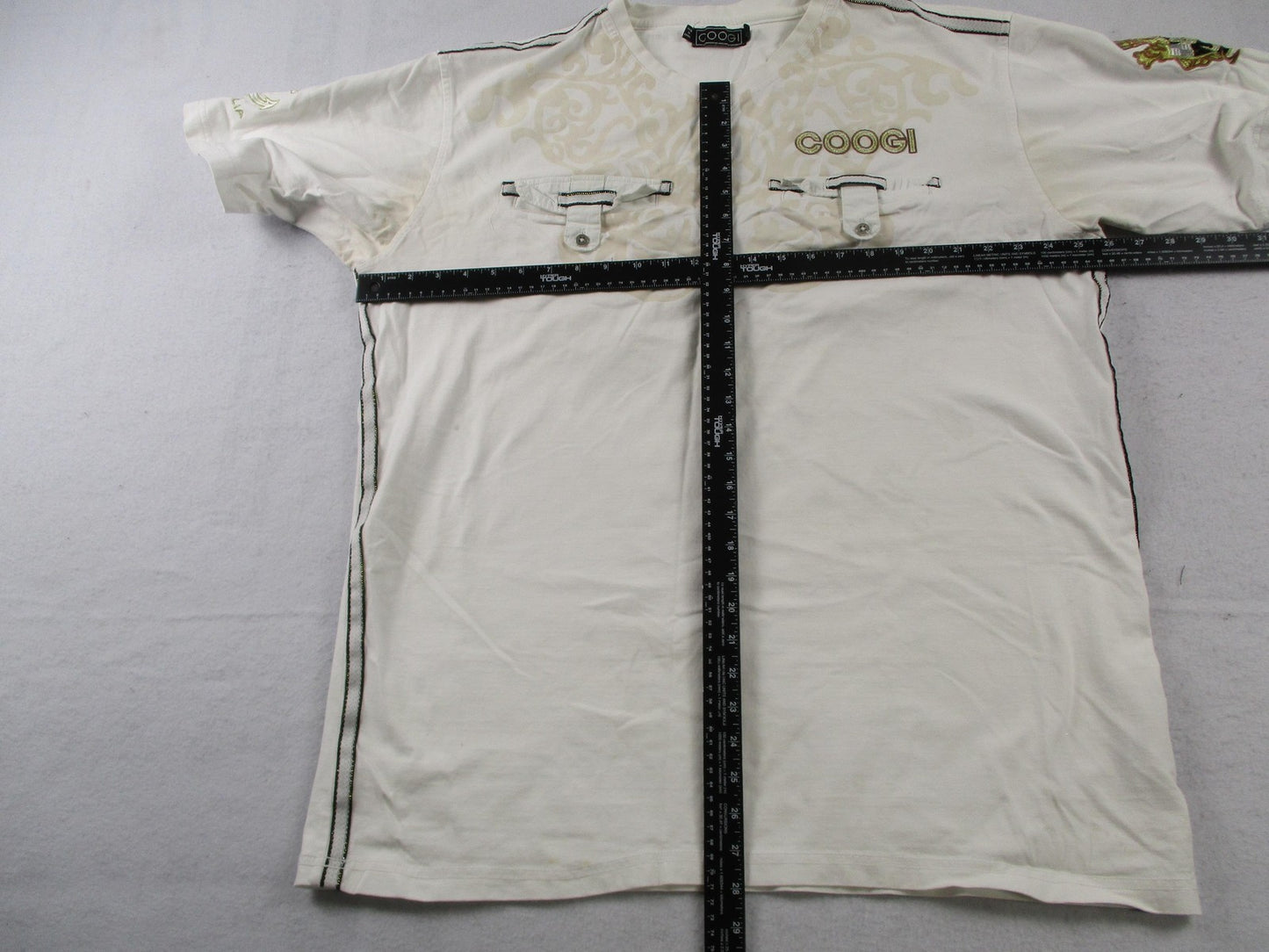 COOGI Shirt & Cargo Shorts Mens 42 White Nautical Anchor Crest Graphic Set 16758
