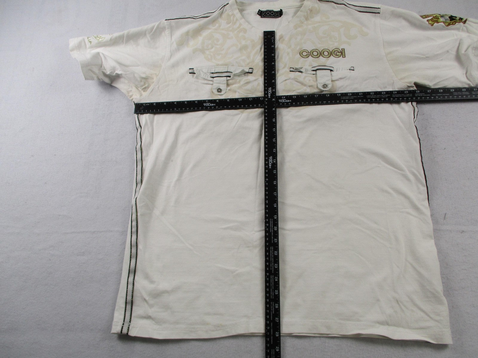 COOGI Shirt & Cargo Shorts Mens 42 White Nautical Anchor Crest Graphic Set 16758