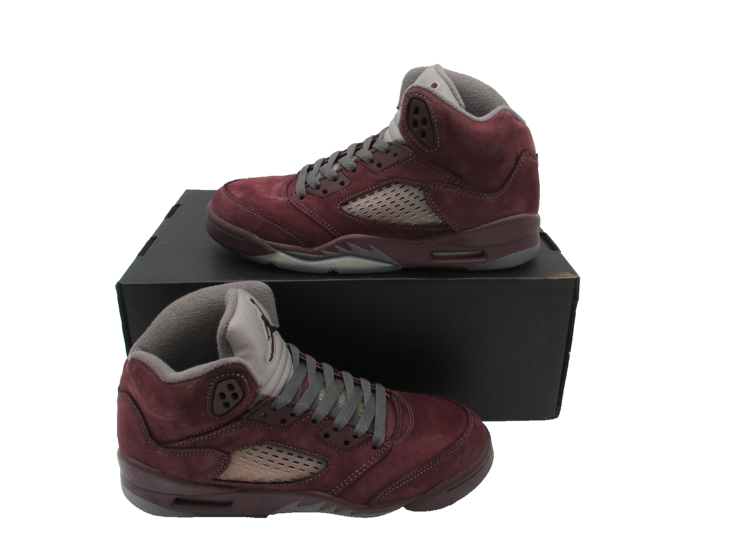 Nike Air Jordan 5 Retro Shoes Size 5.5Y Burgundy Gray Suede GS FN4233-600 (1E3)1
