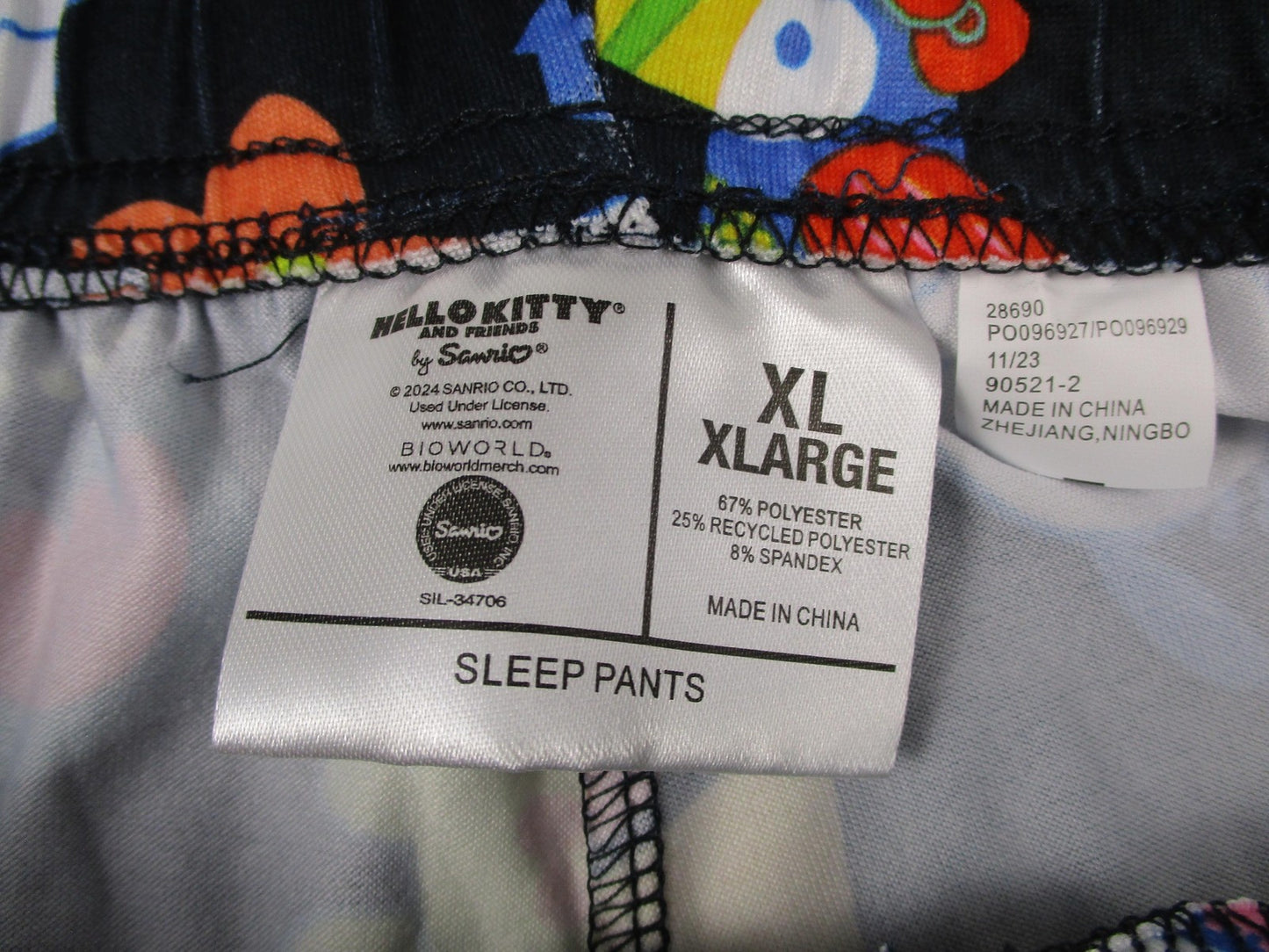 Sanrio Hello Kitty & Friends Sleep Pants Womens XL Multicolor Pajama Lounge 12542