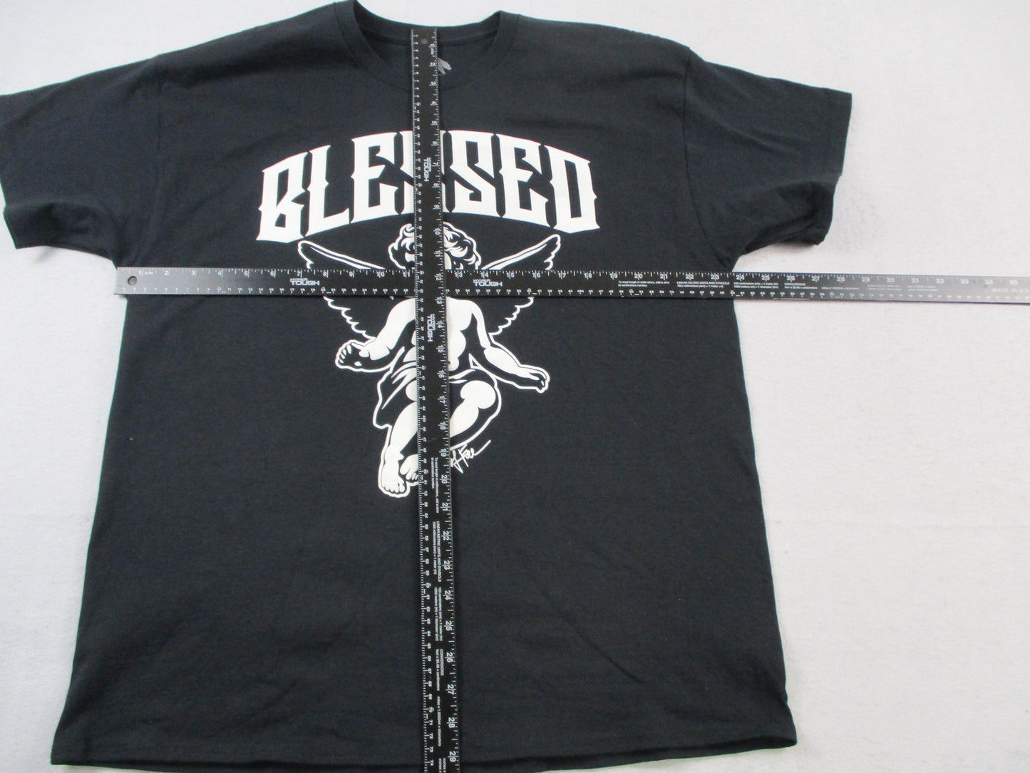 Ring Of Fire Shirt Mens XL Black Blessed Angel Graphic Tee Religious 13444