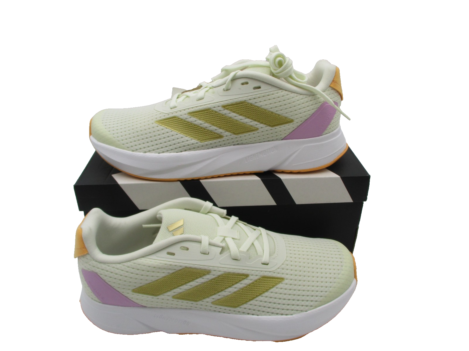 Adidas Duramo SL K Running Shoes Light Yellow Lilac Orange ID5890 Size 6 New1