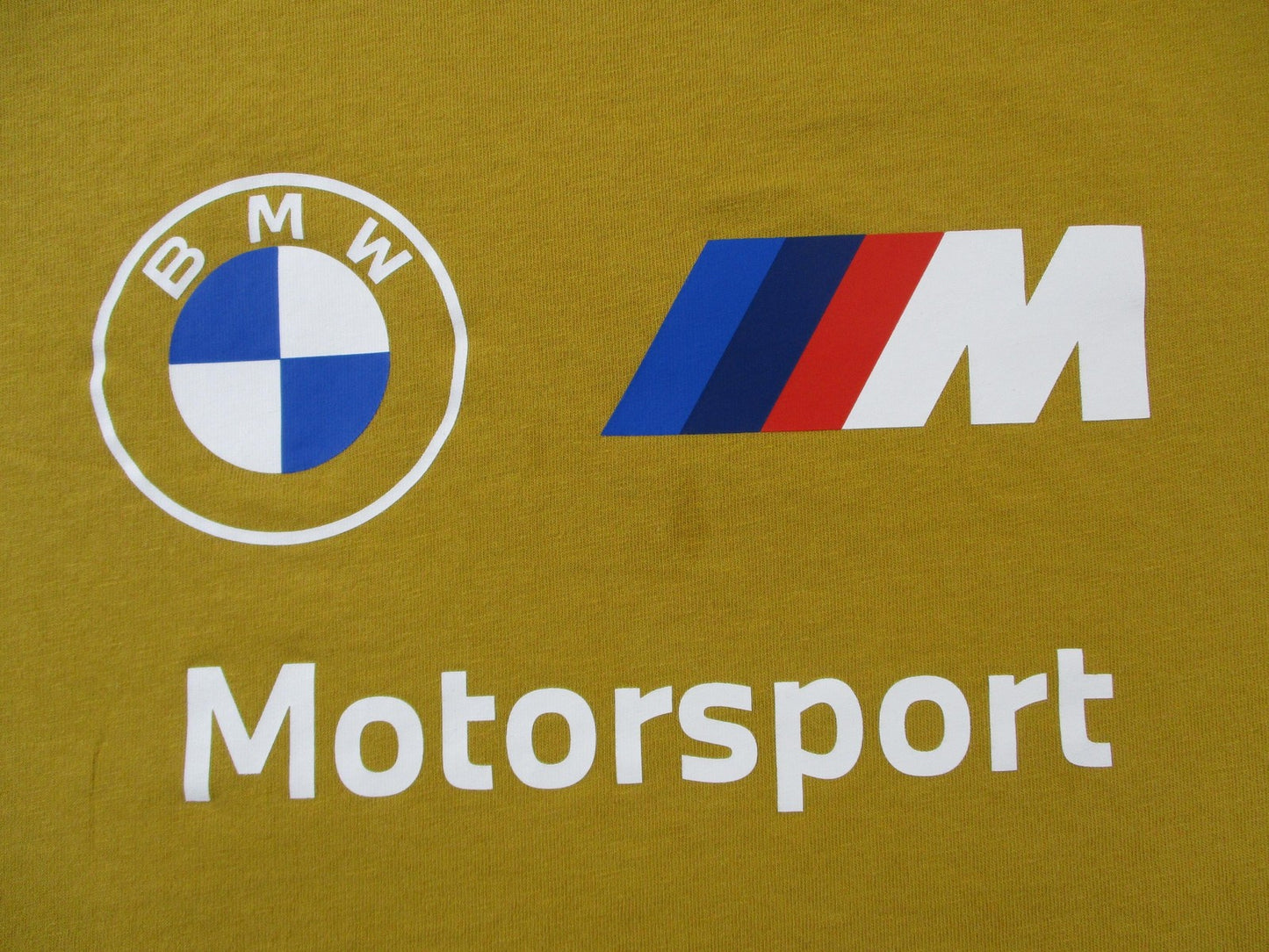 BMW M Motorsport Shirt Mens Large Yellow Puma Racing Graphic Crewneck Tee 15934