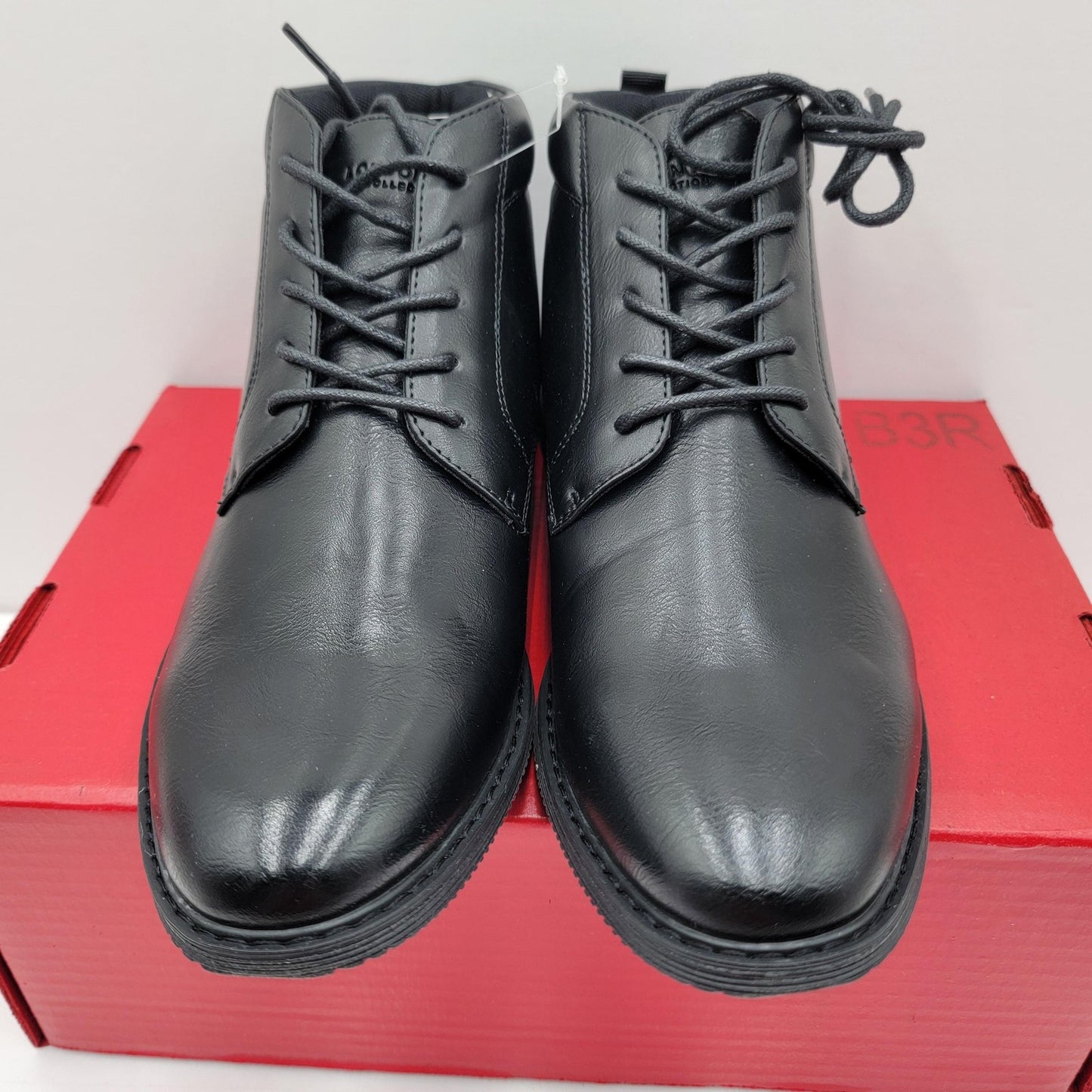 London Fog Tyler Chukka Shoes Mens Size 8 Black Memory Foam Dress Boots New2