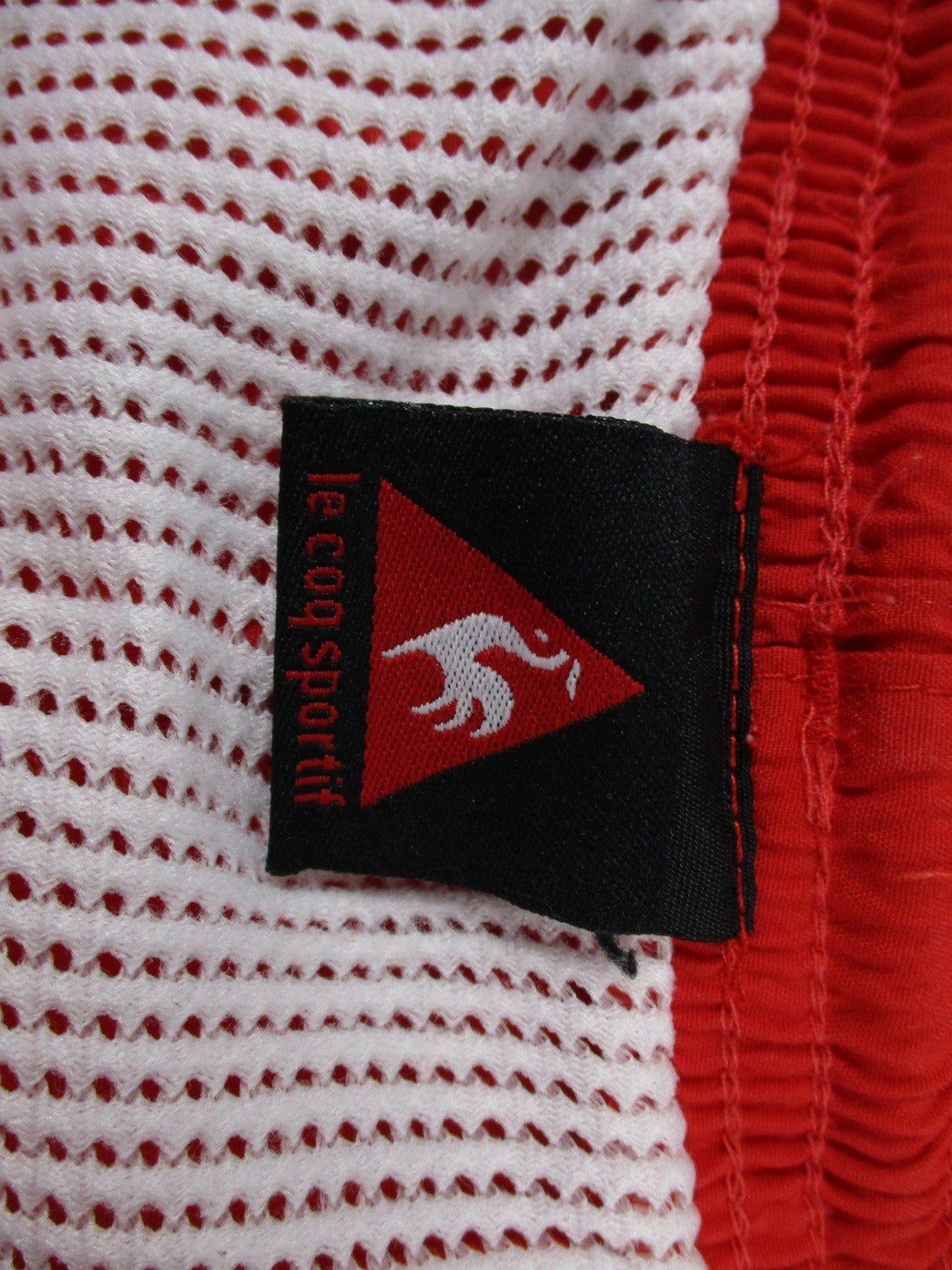 Le Coq Sportif Swim Trunks Men Size M Red Elastic Waist Mesh Lined Preowned 17273