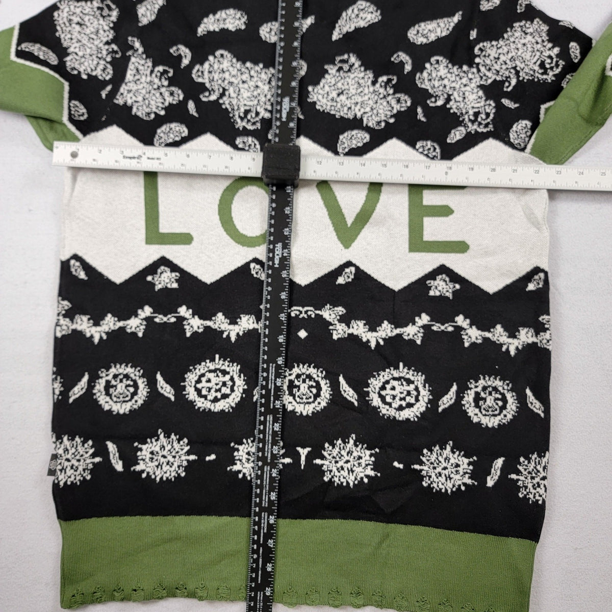 The Hideout Clothing Love Paisley Knit Holiday Sweater Men's 2XL Green NWT4