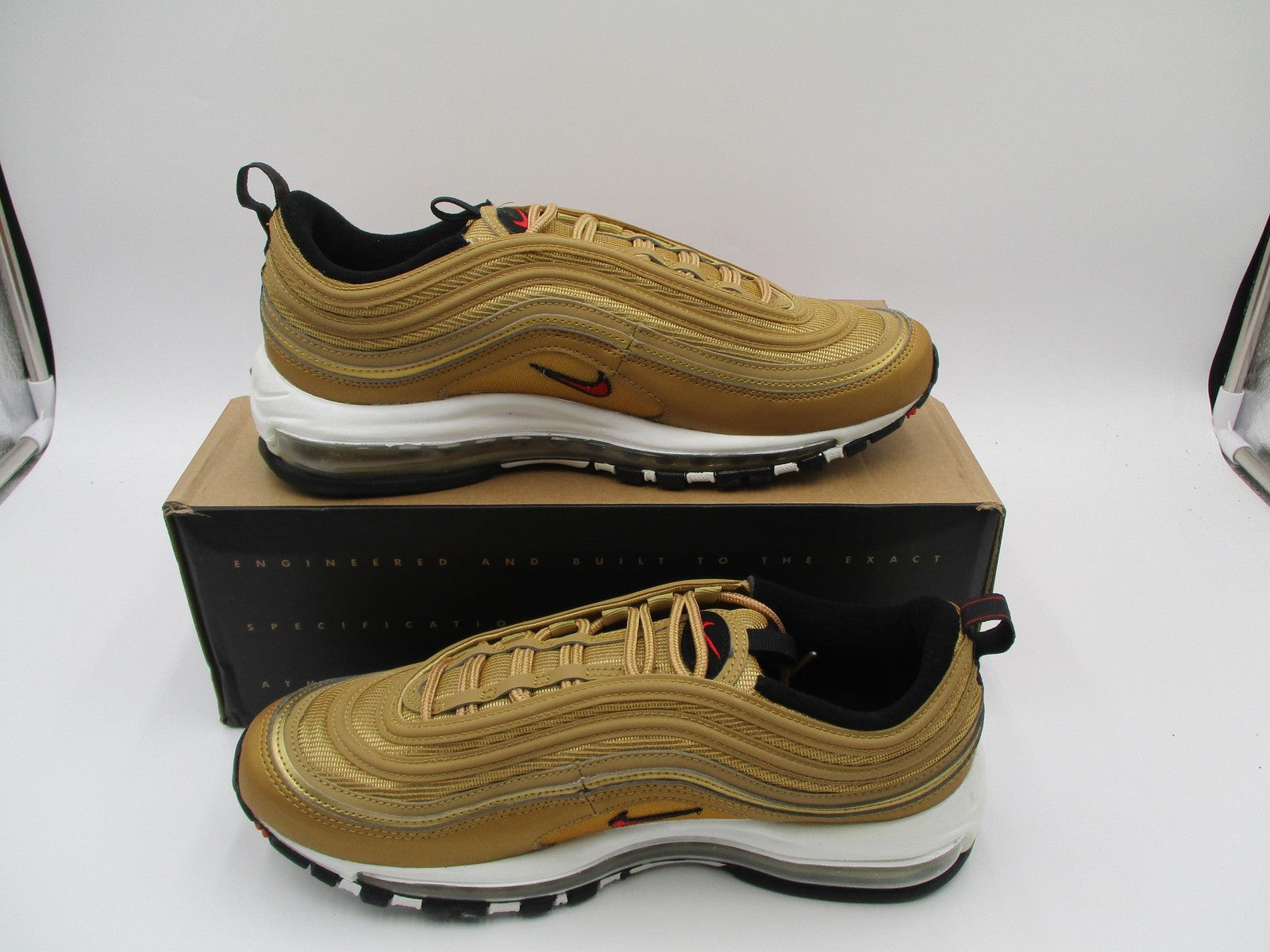 Nike Air Max 97 OG Shoes Womens Size 10.5 Metallic Gold Varsity Red DQ9131-7004