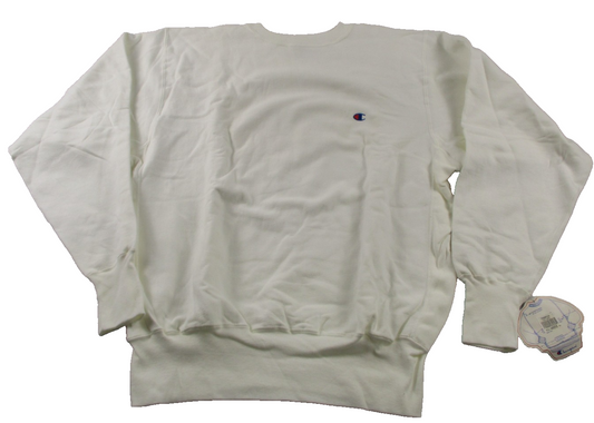 Champion Reverse Weave Crewneck Sweatshirt Vintage 1990s White XXL NWT Made USA0