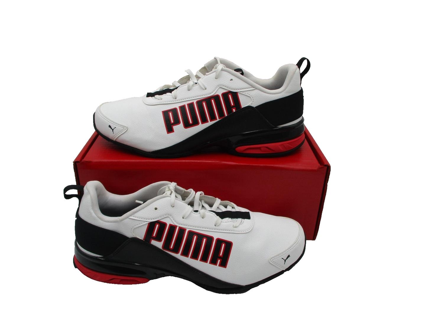 Puma Shoes Mens Sz 10.5 White Black Red SoftFoam+ ArchTec Sneakers 37867104 1D42