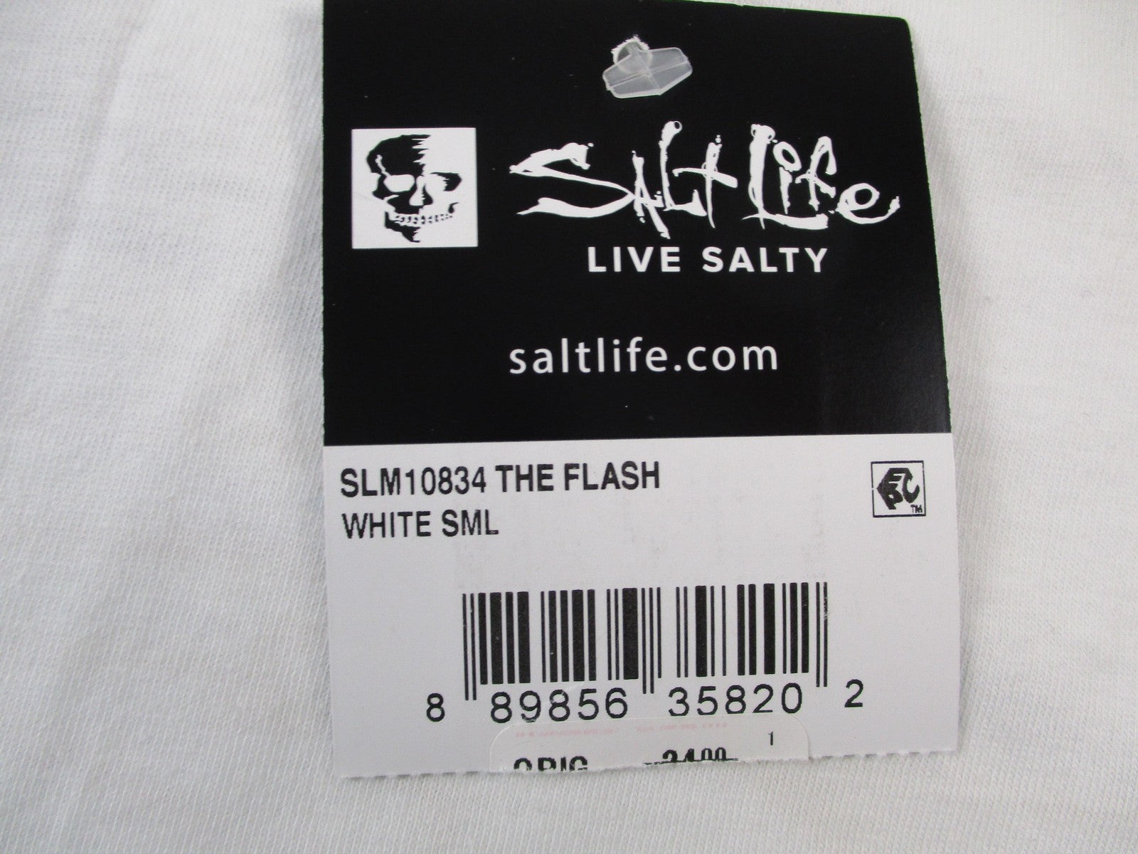Salt Life Shirt Mens Small White The Flash Fish Surf Dive Relax Graphic 16413